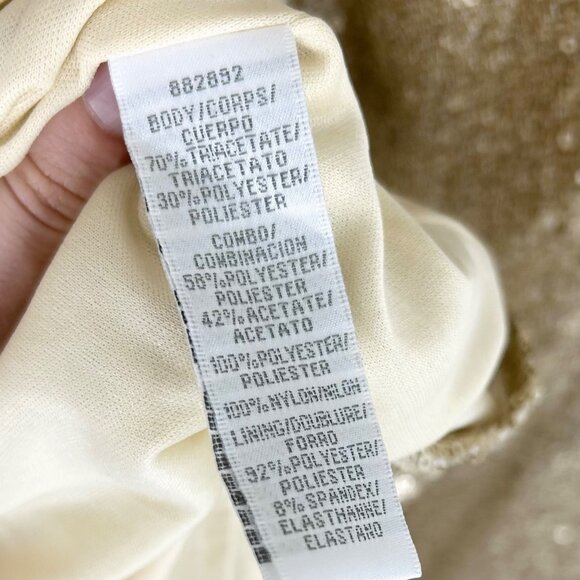 NWT Theia Bridesmaids Gigi Matte Gold Sequins Gown - Picture 11 of 12